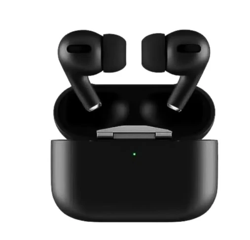 Black wireless earbuds with charging case, true wireless Bluetooth earphones for calls, music, and travel use